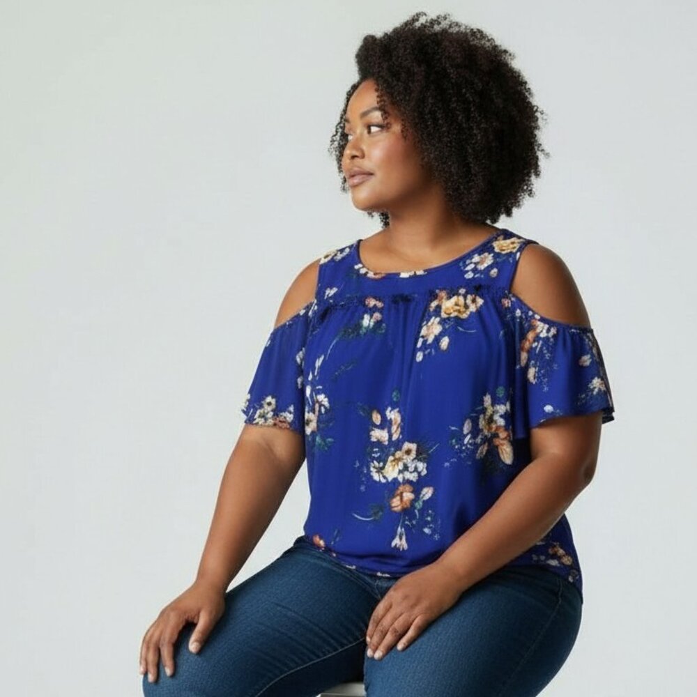 Blue Floral Blouse